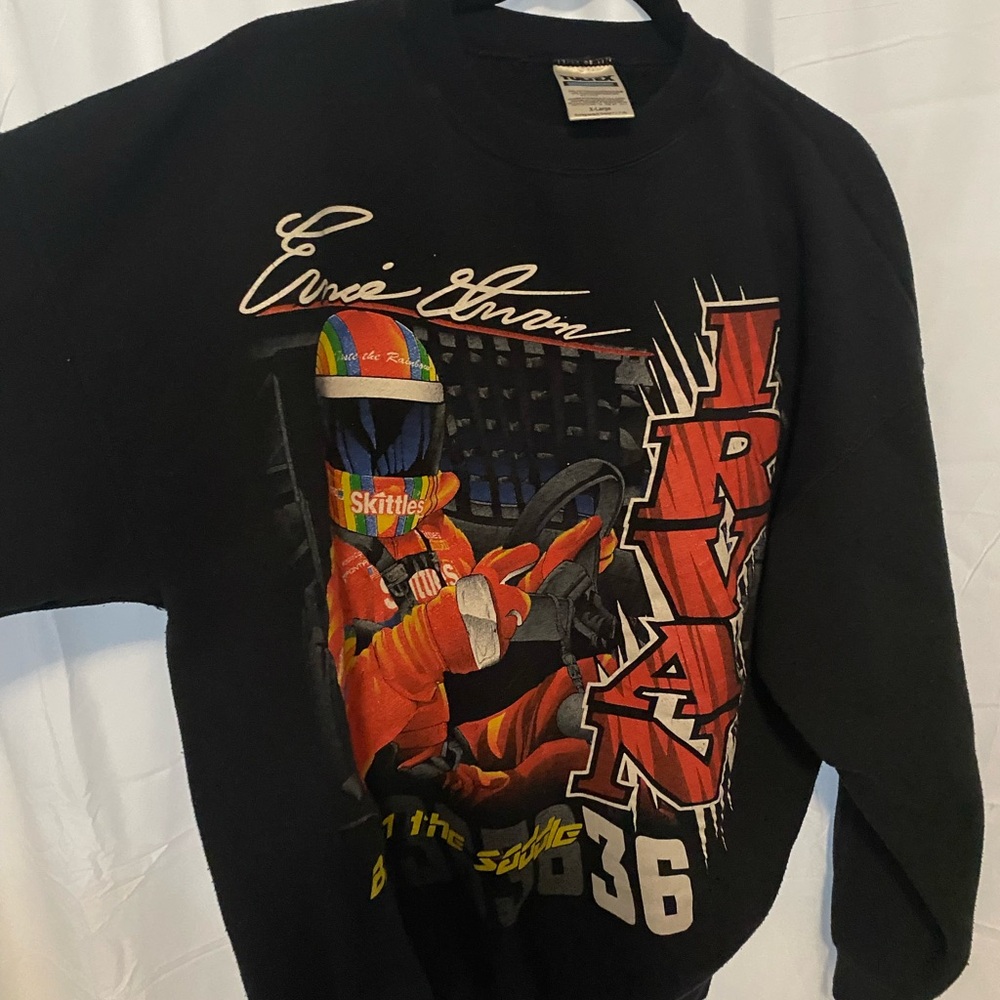 Vintage Ernie Irvan NASCAR Sweatshirt- All Over Print, Front and Back Hits